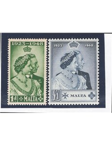 Malta - 1949 - Nozze d'argento dei Reali, serie n° 216/17. Cat. € 67 (**)