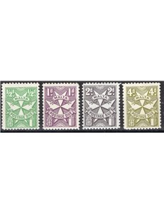 Malta - 1967 - Segnatasse croce di Malta dent. 12 filigrana croci di Malta, serie n° 27/30. Cat. € 150 (**) 