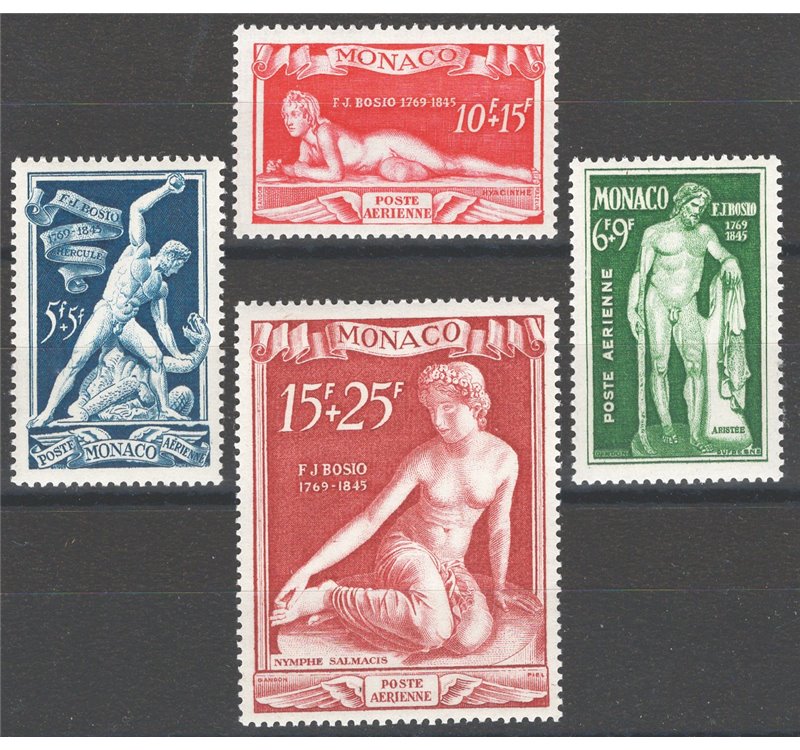 Monaco - 1948 - P.A. Scultore Bosio, serie n° 28/31. Cat. € 115 (**)