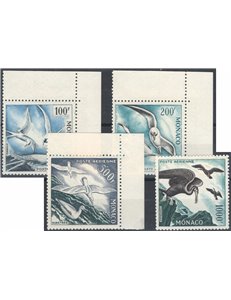 Monaco - 1955 - P.A. Uccelli dent. 11, serie n° 55/58. Cert.: Biondi. Cat. € 575 (**)