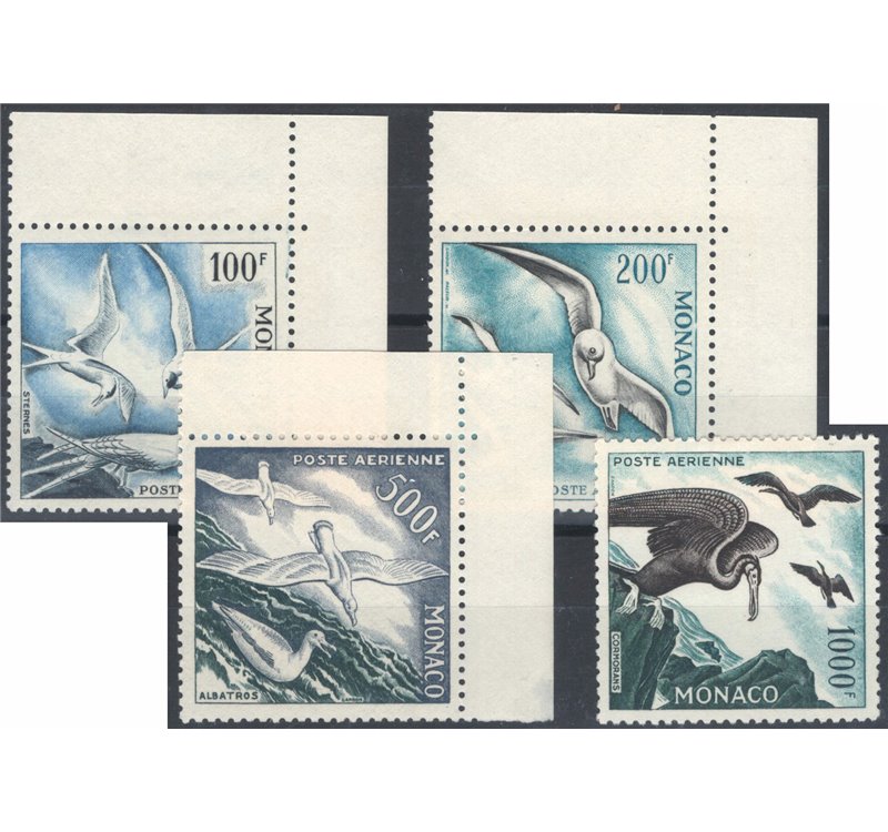 Monaco - 1955 - P.A. Uccelli dent. 11, serie n° 55/58. Cert.: Biondi. Cat. € 575 (**)
