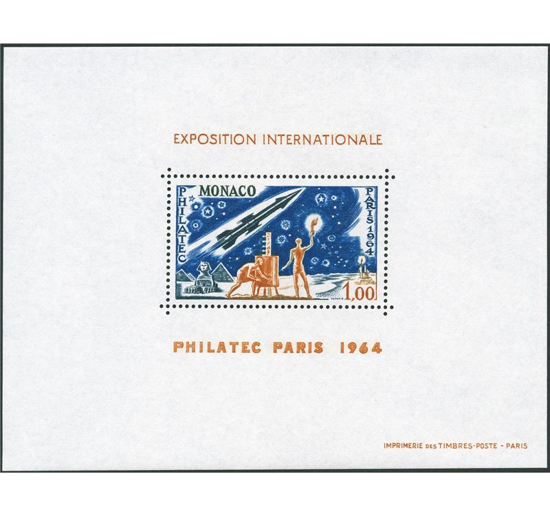 Monaco - 1964 - BFS Expo Filatelica di Parigi, n° 5. Cert.: Bolaffi - ED. Cat. € 930 (**)