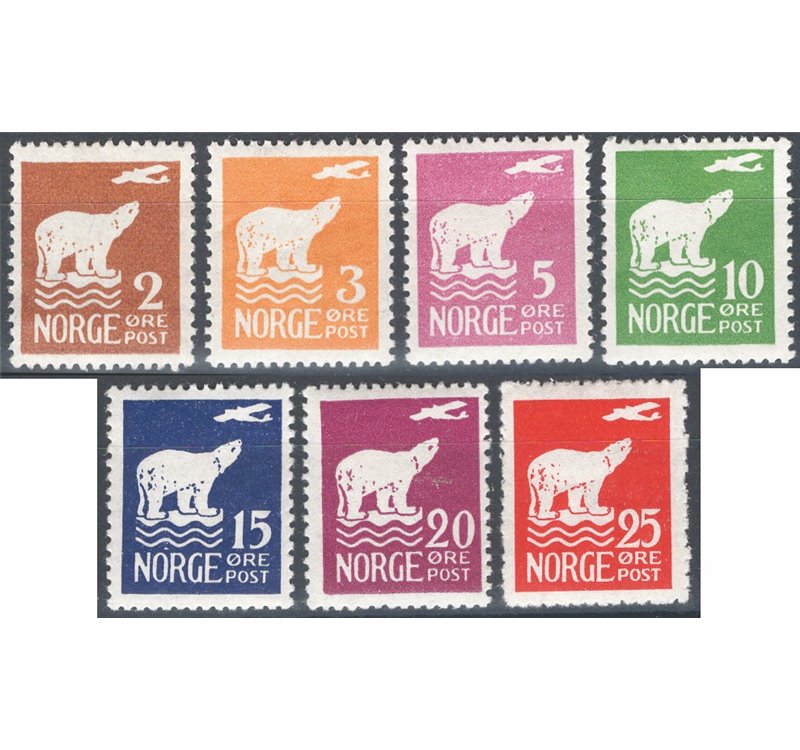 Norvegia - 1925 - Spedizione di Amudsen, serie n° 101/07. Cat. € 72 (*)