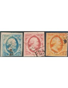 Olanda - 1852 - Guglielmo III, serie n° 1/3. Cert.: IC. Cat. € 305 (U)