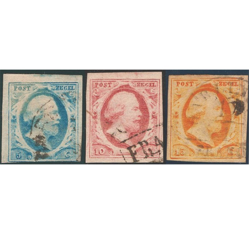 Olanda - 1852 - Guglielmo III, serie n° 1/3. Cert.: IC. Cat. € 305 (U)