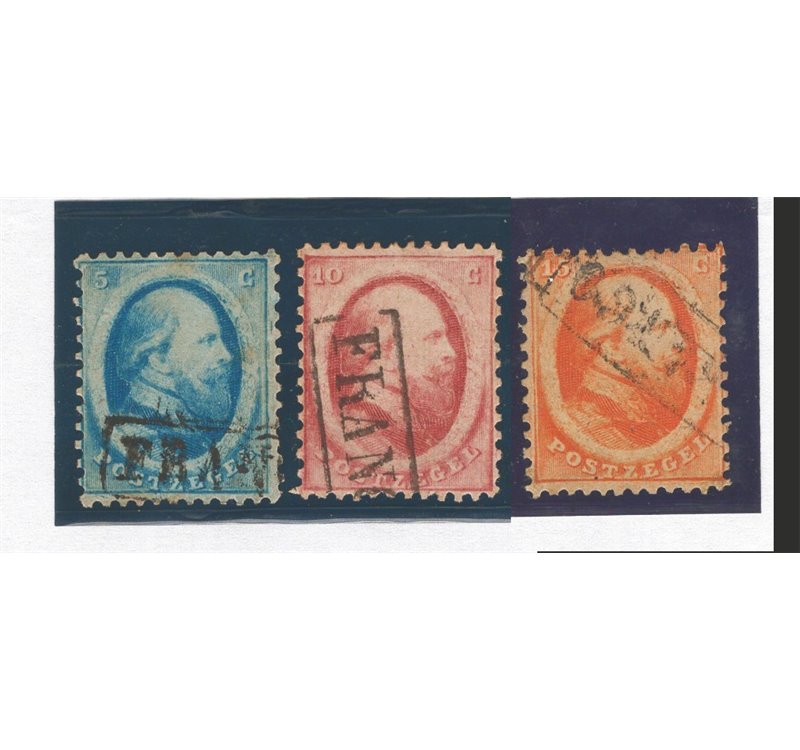Olanda - 1864 - Guglielmo III, serie n° 4/6. Cat. € 160 (U)