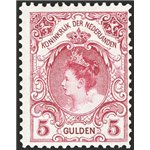 Olanda - 1898 - Regina Guglielmina 5 g. lilla bruno, n° 63. Cert.: ED. Cat. € 290 (*)