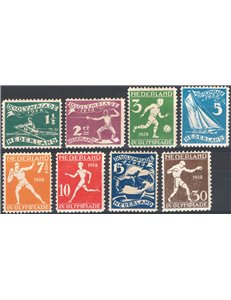 Olanda - 1928 - Olimpiadi di Amsterdam, serie n° 199/206. Cat. € 90 (*)