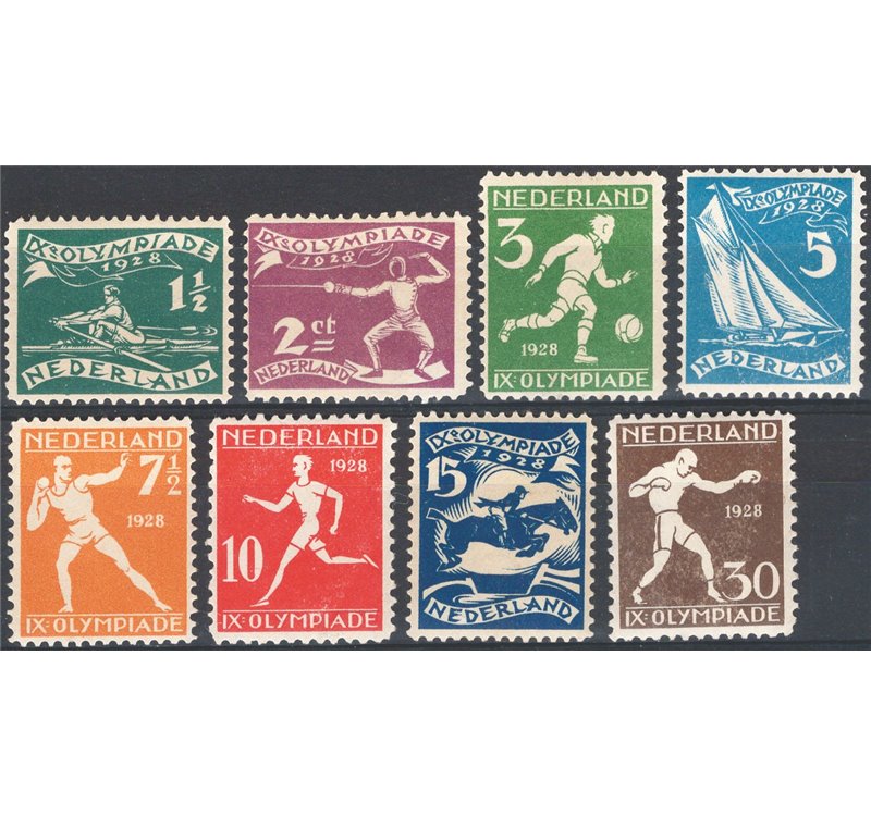 Olanda - 1928 - Olimpiadi di Amsterdam, serie n° 199/206. Cat. € 90 (*)
