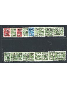 Olanda - 1940 - Cifra su fondo colorato, serie n° 347/64. Cat. € 120 (*)