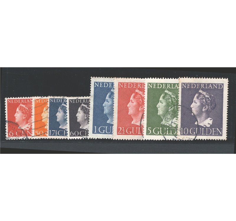 Olanda - 1946/47 - Regina Guglielmina, serie n° 438A/45. Cat. € 100 (U)