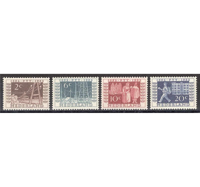 Olanda - 1952 - Expo Filatelica di Utrect e Centenario del Francobollo, serie n° 578/81. Cat. € 120 (**)