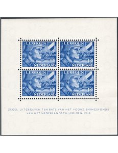 Olanda - 1942 - BF Pro Legione Olandese 12½ + 87½ c., il foglietto da 4, n° 2. Cat. € 140 (**)