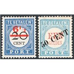Olanda - 1906 - Segnatasse francobolli del 1881/94 con nuovi valori in soprast., serie n° 25/26. Cat. € 170 (*)