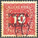 Polonia - 1919 - Segnatasse di Austria 10 h. rosso con soprast. "Poczta Polska" e fregio in nero, n° 2. Cert.: Biondi. Cat. € 4.