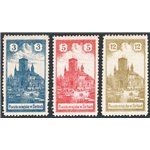 Polonia - Emissioni locali - Zarki - 1918 - Cattedrale di Zarki, Michel serie n° 1/3. Cat. € 360 (*)