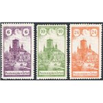Polonia - Emissioni locali - Zarki - 1918 - Cattedrale di Zarki la serie con colori cambiati, Michel n° 7/9. Cat. € 180 (*)