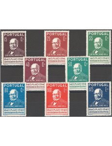 Portogallo - 1940 - Centenario del Francobollo (Rowland Hill), serie n° 600/607. Cat. € 120 (**)