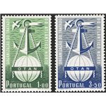 Portogallo - 1952 - 3° Anniv. del Patto Atlantico (NATO), serie n° 760/61. Cert.: IC. Cat. € 500 (**)