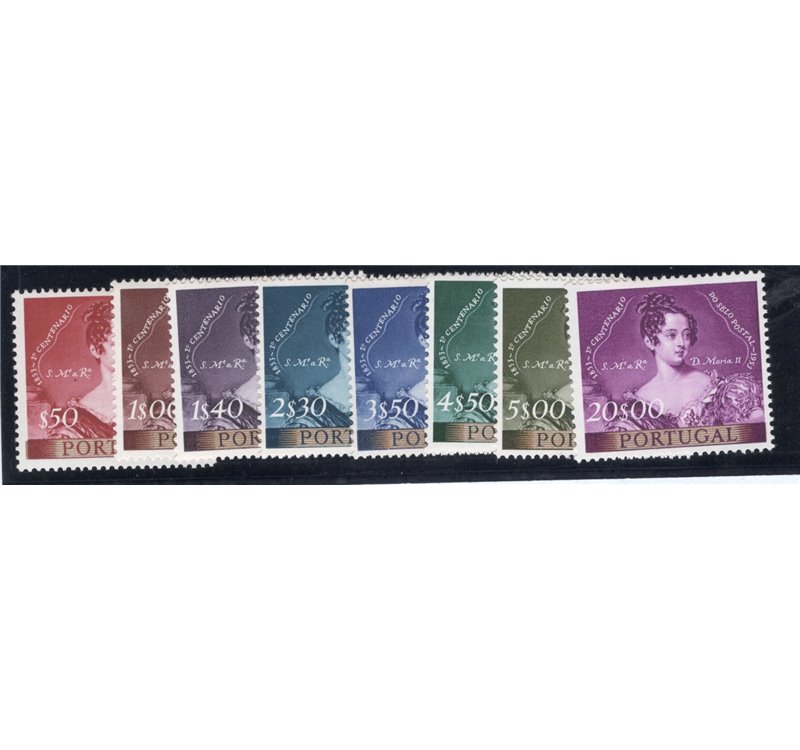 Portogallo - 1953 - Centenario del Francobollo, serie n° 797/804. Cat. € 150 (**)