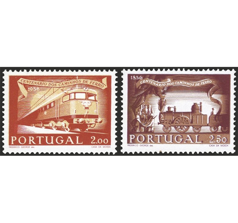 Portogallo - 1956 - Centenario delle Ferrovie, serie n° 831/34. Cat. € 150 (**)