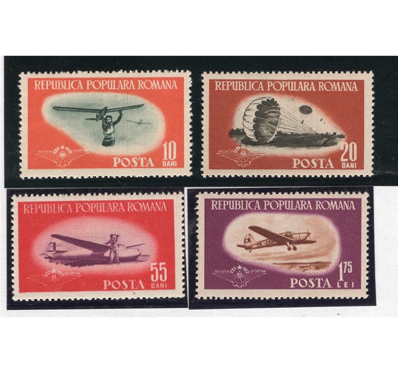 Romania - 1953 - Aerei sportivi, serie n° 1223/26. Cat. € 50 (**)