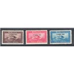 Romania - 1930 - P.A. Avvento del Re Carlo II con filigrana linee ondulate orizzontali, serie n° 4a/6a. Cert.: IC. Cat. € 300 (*