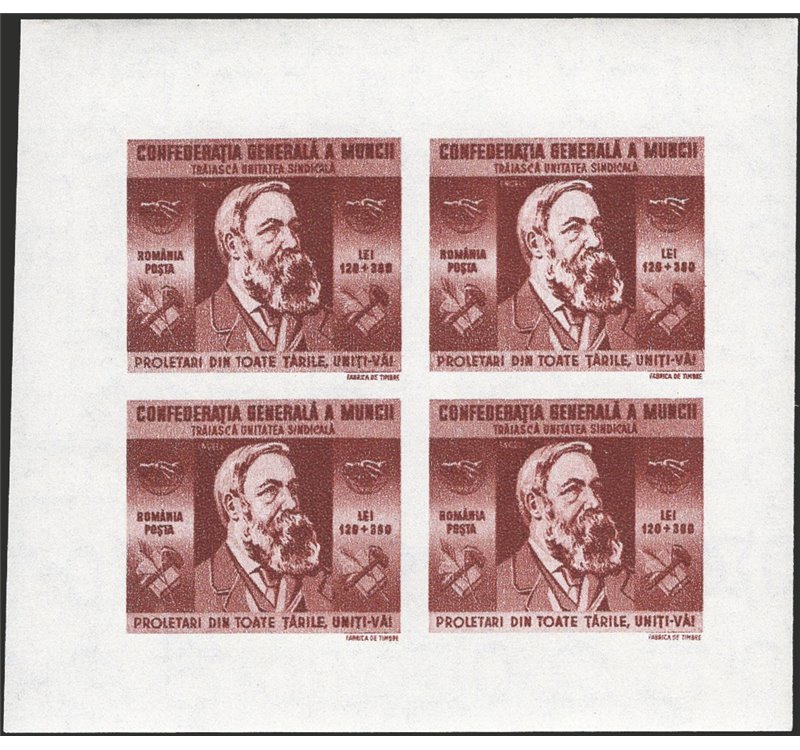 Romania - 1945 - BF Confederazione del Lavoro, i 3 foglietti non dent., n° 23/25. Cat. € 150 (**)