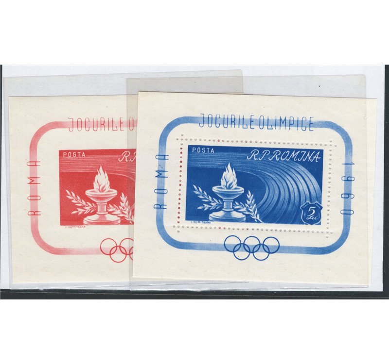 Romania - 1960 - BF Olimpiadi di Roma, n° 47/48. Cat. € 67 (**)