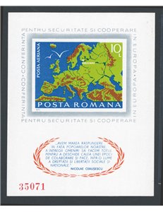 Romania - 1975 - BF Conferenza di Helsinki, n° 121a non dent. Cat. € 150 (**)