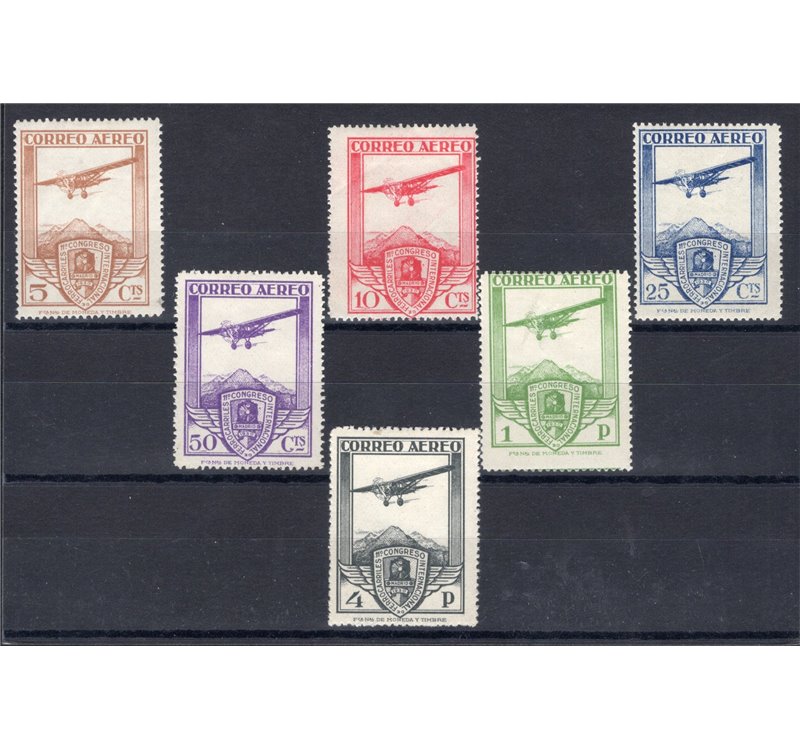Spagna - 1930 - P.A. Congresso Internazionale delle Ferrovie, serie n° 50/55. Cat. € 150 (*)
