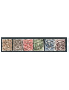 Svizzera - 1905 - Cifra, serie n° 100/105 su carta con fili di seta. Cat. € 140 (U)