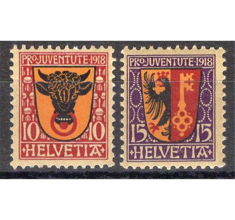 Svizzera - 1918 - Pro Juventute, serie n° 168/69. Cat. € 70 (**)