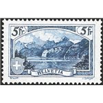 Svizzera - 1928 - Veduta del Monte Rutli 5 fr. azzurro, n° 230. Cert.: IC. Cat. € 450 (**)