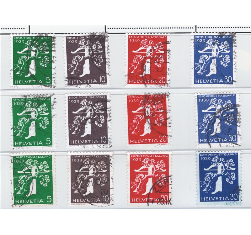 Svizzera - 1939 - Expo Nazionale di Zurigo, serie n° 329/40. Cat. € 195 (U)