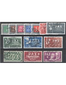 Svizzera - 1945 - Pace, serie n° 405/17. Firm.: Raybaudi. Cert.: IC. Cat. € 1.200 (U)
