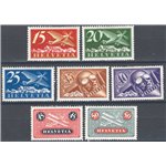 Svizzera - 1922/23 - P.A. Soggetti vari, serie n° 3/9. Cat. € 70 (*)