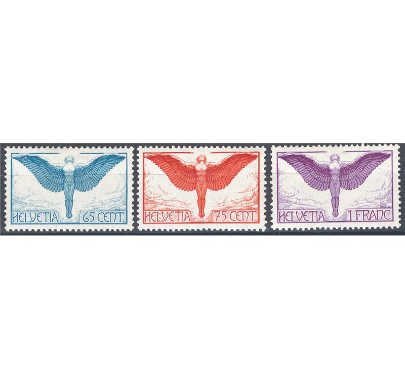Svizzera - 1922/23 - P.A. Angeli, serie n° 10/12. Cat. € 45 (*)