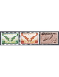 Svizzera - 1929/37 - P.A. Soggetti allegorici, serie n° 13/15. Cat. € 70 (*)