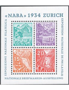 Svizzera - 1934 - BF Expo “Naba”, n° 1. Cert.: IC. Cat. € 975 (**)