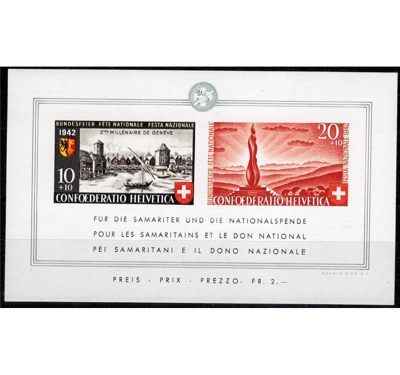 Svizzera - 1942 - BF Pro Patria, n° 7. Cat. € 110 (**)