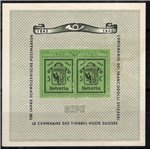 Svizzera - 1943 - BF Centenario Francobollo di Ginevra, n° 10. Cat. € 80 (**)
