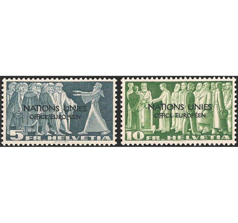 Svizzera - 1950 - Servizio Tecnica e paesaggi soprast., n° 296/315. Cert.: IC. Cat. € 500 (**)