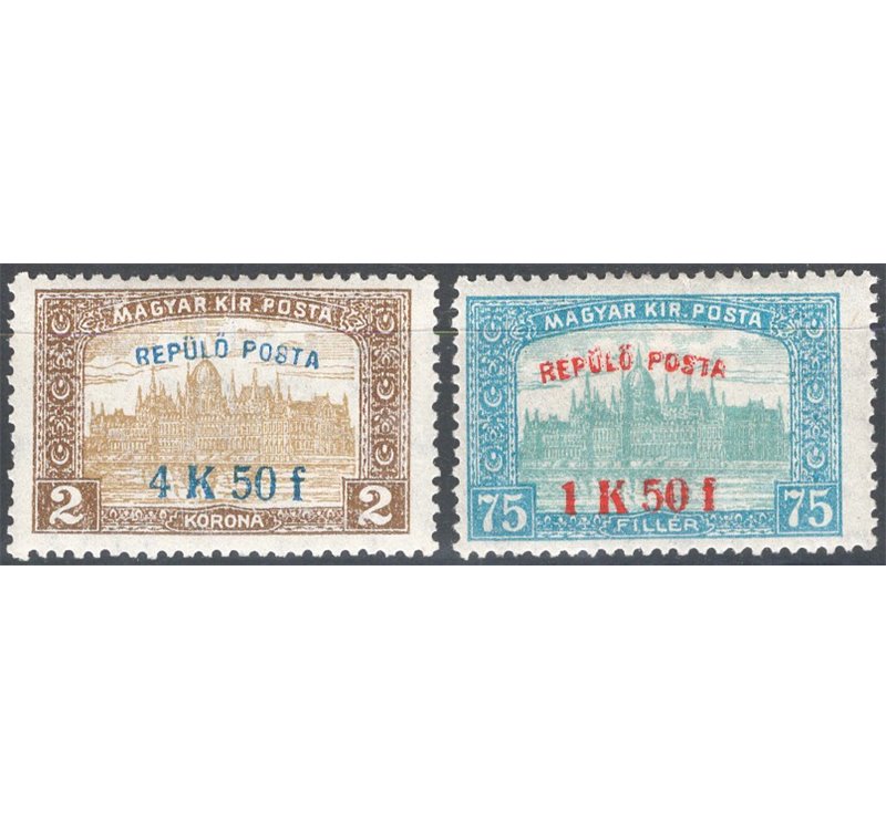 Ungheria - 1918 - P.A. Soprast., serie n° 1/2. Cat. € 40 (*)