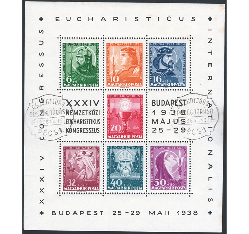 Ungheria - 1938 - BF Congresso Eucaristico di Budapest, n° 2. Cat. € 45 (U)