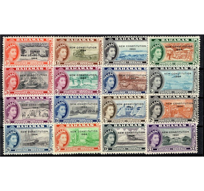 Colonie Inglesi - Bahamas - 1964 - Nuova Costituzione, serie n° 174/89. Cat. € 57,50 (*)