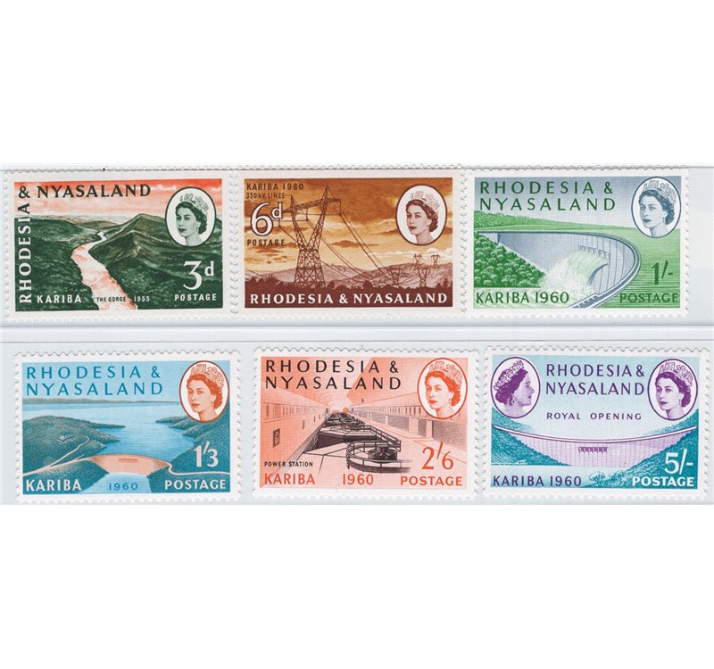 Colonie Inglesi - Rodesia e Nyassaland - 1960 - Centrale Idroelettrica, serie n° 33/38. Cat. € 42 (**)
