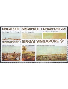 Colonie Inglesi - Singapore - 1971 - Vedute del 19° secolo, serie n° 143/48. Cat. € 75 (**)