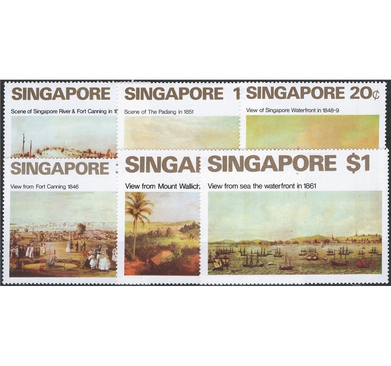 Colonie Inglesi - Singapore - 1971 - Vedute del 19° secolo, serie n° 143/48. Cat. € 75 (**)