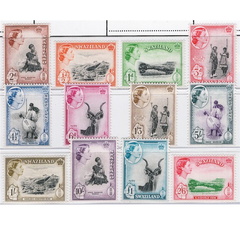 Colonie Inglesi - Swaziland - 1953 - Definitiva Elisabetta, serie n° 55/56. Cat. € 90 (**)